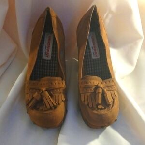 Union Bay Vintage Y2K Brown Suede Tassel Loafers Size 6 EUC